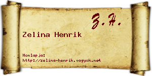 Zelina Henrik névjegykártya